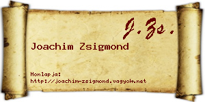 Joachim Zsigmond névjegykártya